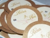 Close up of Rosie and Raj's favor tag 