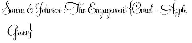 Sanna & Johnson : The Engagement {Coral + Apple Green}